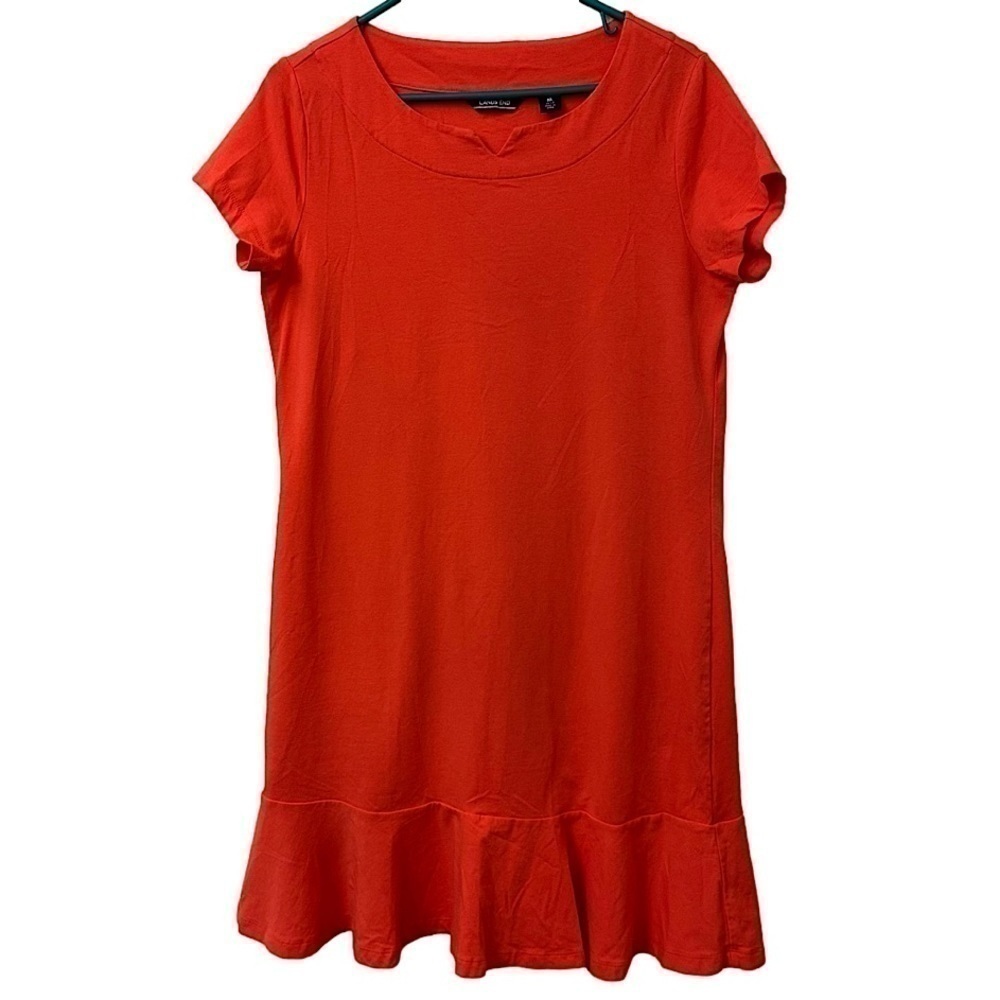 Lands End Bright Coral Tee Dress M Medium